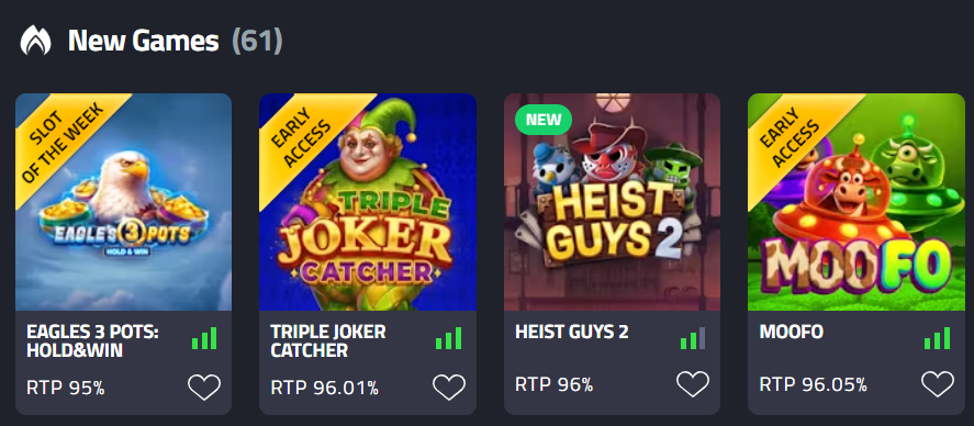 MBit game lobby — slots and jackpots